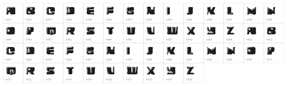 Shiny Windows Regular Character Map