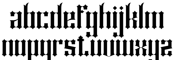 Shiny kage Regular Font LOWERCASE