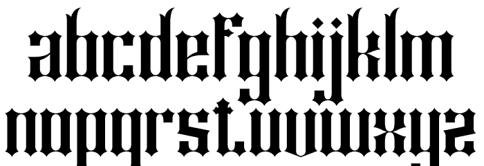 Shiny kage Regular Font LOWERCASE