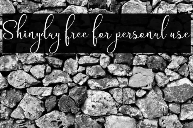 Shinyday free for personal use Font examples