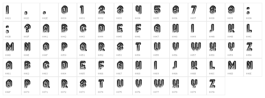 Shipman Gradient Regular Character Map