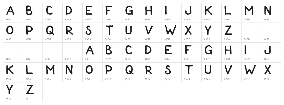 Shipmates Regular Character Map