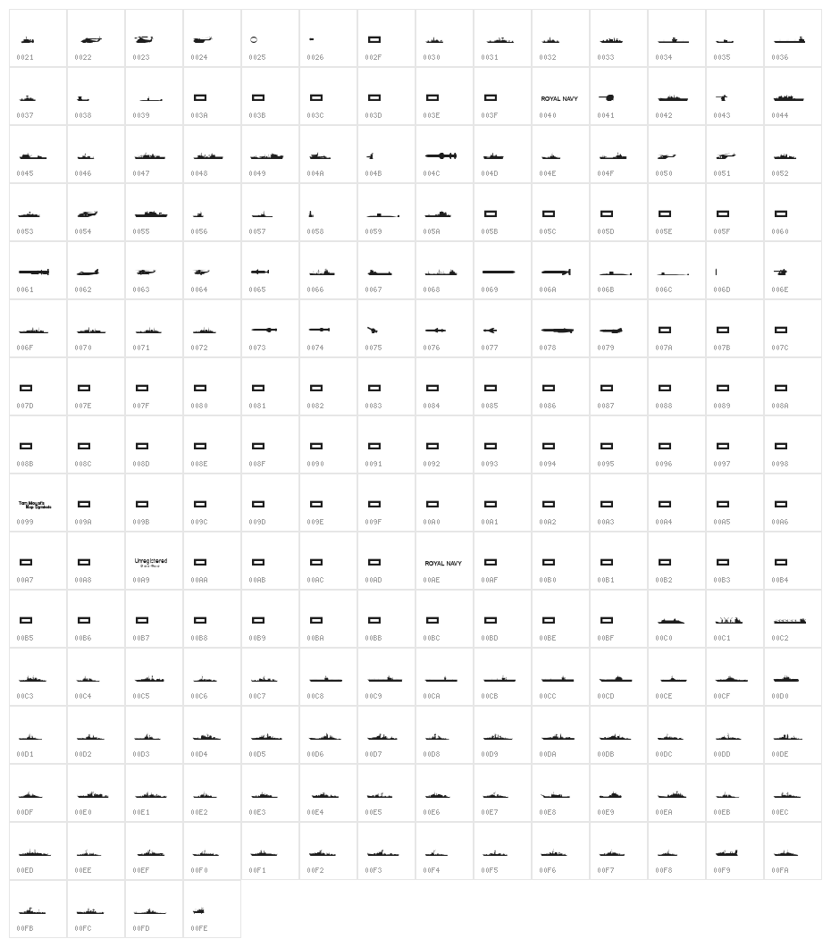 Ships Character Map