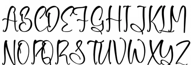 Shirlley Gilberta Font UPPERCASE