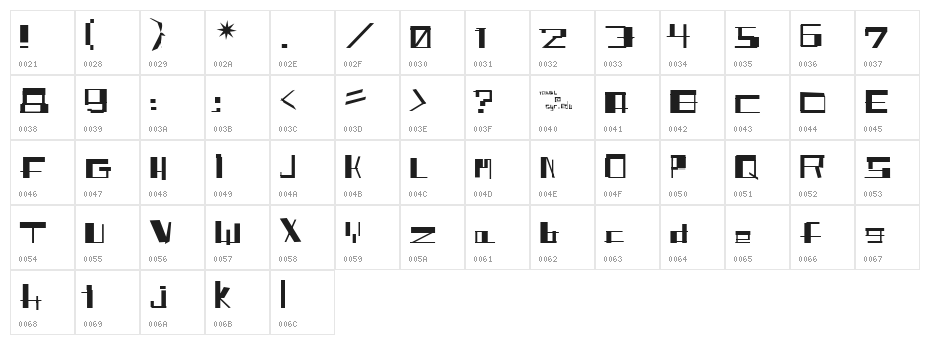 Shitfont Character Map