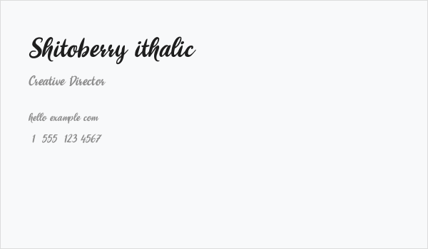 Shitoberry ithalic Business Card