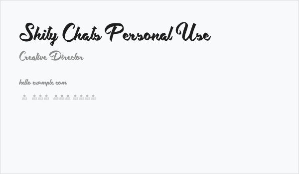 Shity Chats Personal Use  Business Card