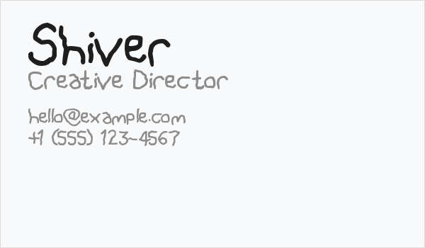 Shiver Business Card