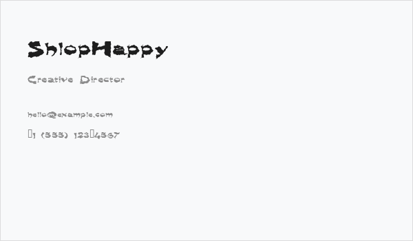 ShlopHappy Business Card