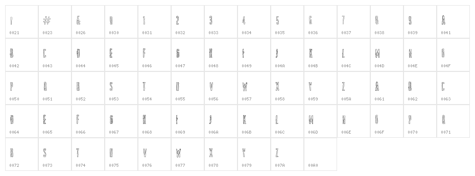 ShockColours Character Map