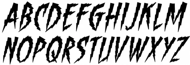 ShockTherapy BB Italic Schriftart Groß