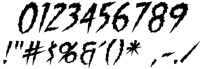 ShockTherapyBB-Italic Font OTHER CHARS