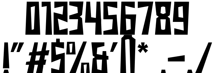 Shocked Up Font OTHER CHARS