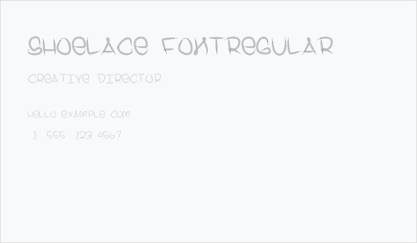 Shoelace FontRegular Business Card