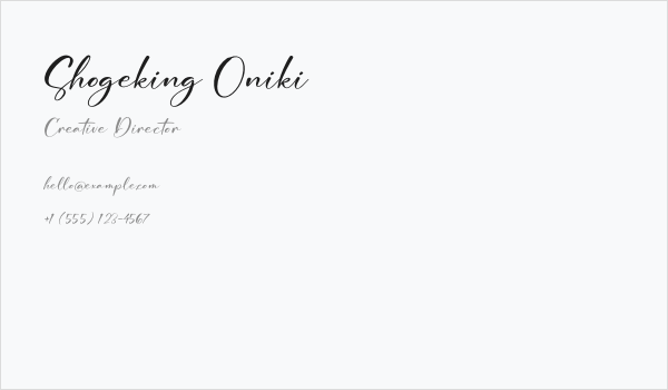Shogeking Oniki Business Card