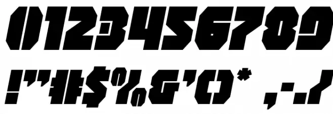 Shogunate Expanded Italic Font OTHER CHARS