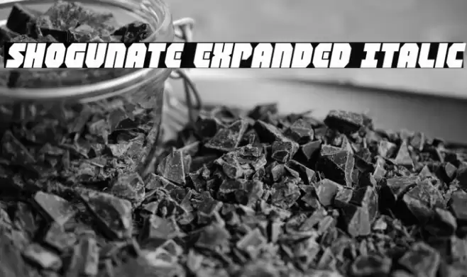 Shogunate Expanded Italic Font examples