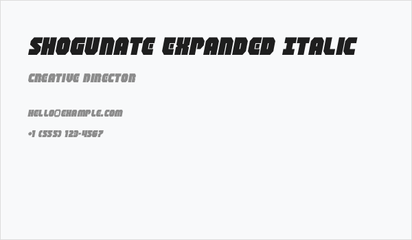 Shogunate Expanded Italic Business Card