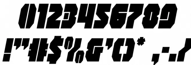 Shogunate Italic Font OTHER CHARS