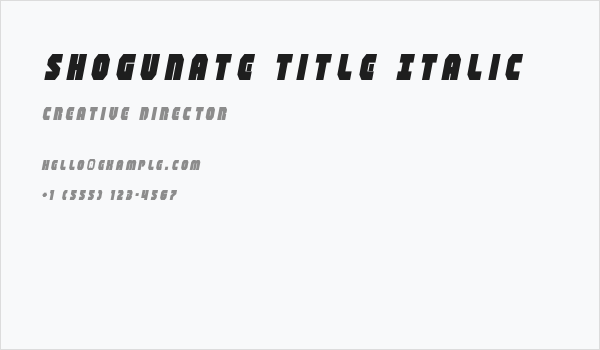 Shogunate Title Italic Business Card