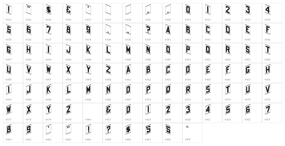 ShohlFold Character Map