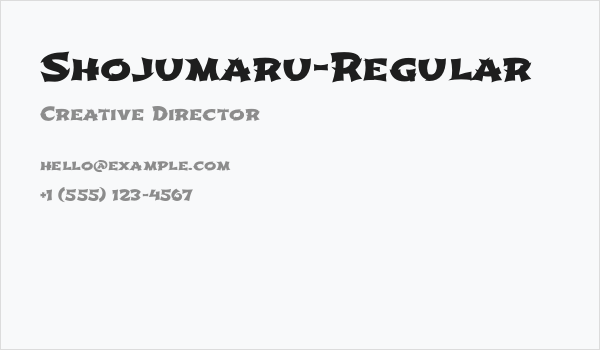 Shojumaru-Regular Business Card