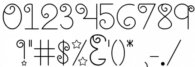 Shooting Stars Font OTHER CHARS
