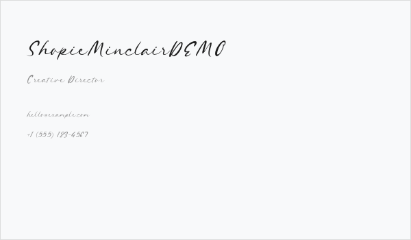 ShopieMinclairDEMO Business Card