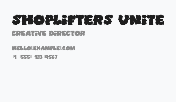 Shoplifters unite Business Card