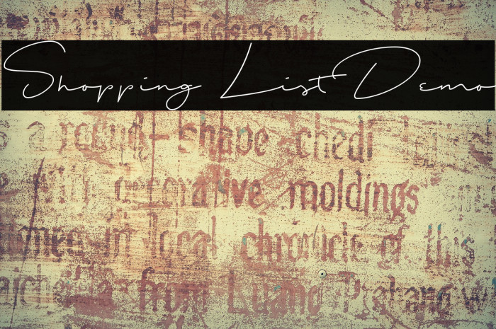 Shopping List Demo Font examples