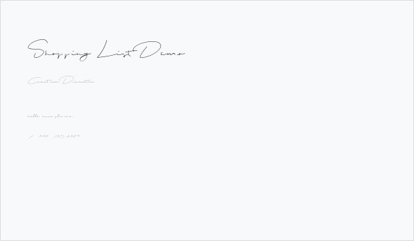 Shopping List Demo Business Card