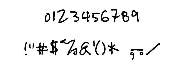 Shopping List Font OTHER CHARS
