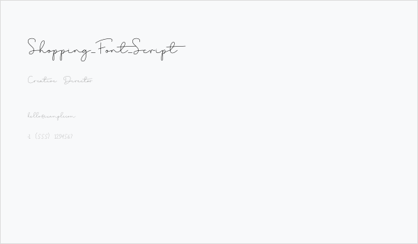 Shopping_Font_Script Business Card