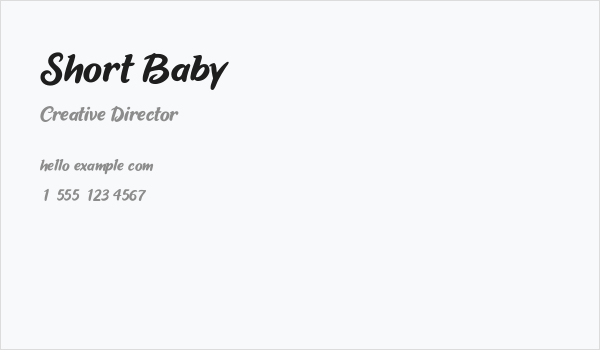 Short Baby Business Card