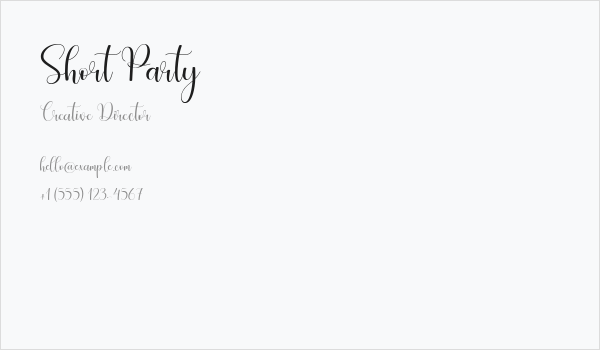 Short Party Business Card