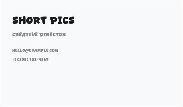 Short Pics Business Card
