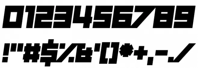 Short Xurkit Tilt Font OTHER CHARS