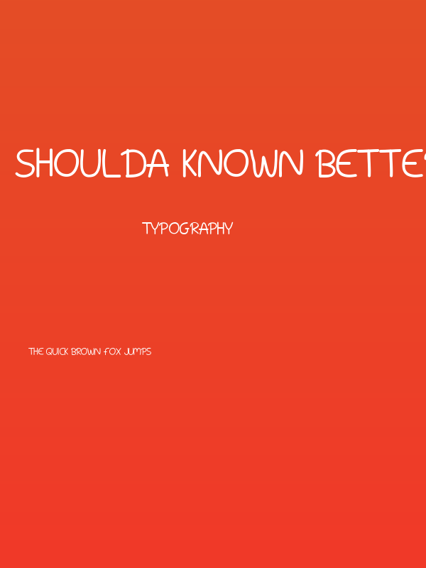 Shoulda Known Better! Poster