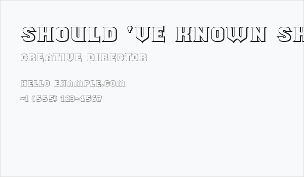 Should've Known Shaded Business Card