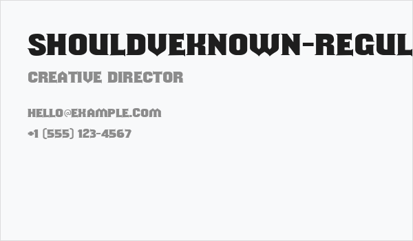 ShouldveKnown-Regular Business Card