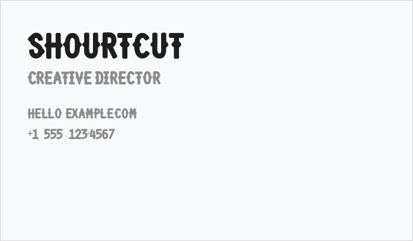 Shourtcut Business Card