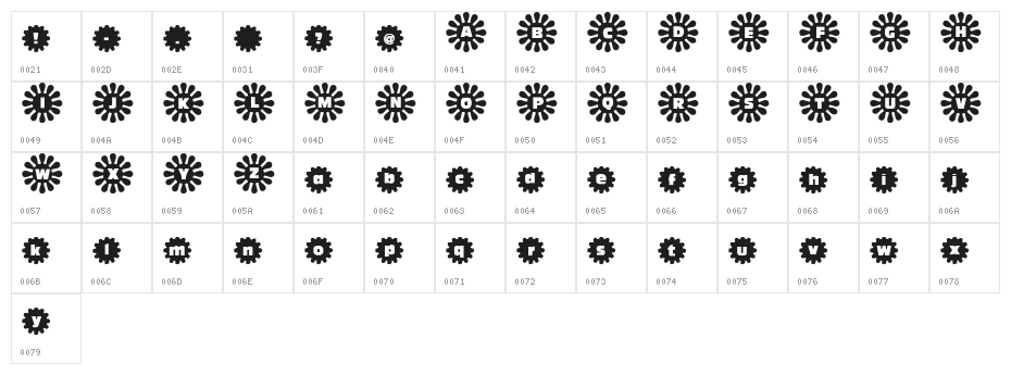 Shower Flower Character Map