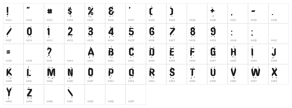 Shower Character Map