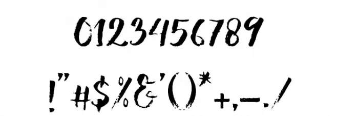 ShowetyBrush Font OTHER CHARS