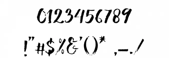 ShowetyBrush Font OTHER CHARS