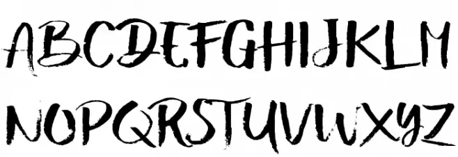 ShowetyBrush Font UPPERCASE