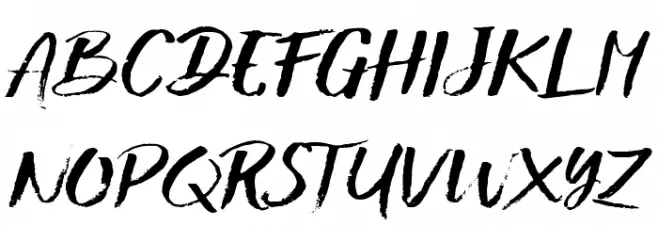 ShowetyBrushSlant フォント 大文字