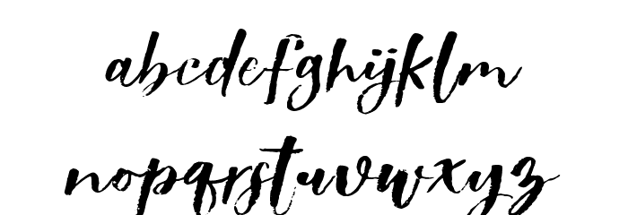 ShowetyBrushSlant Font LOWERCASE