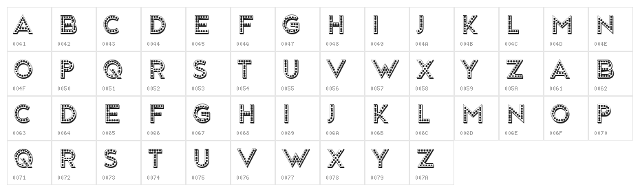 Showgirl Regular Character Map