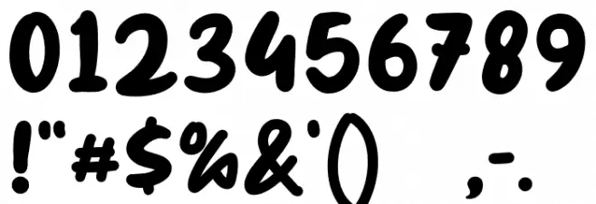 Showing Font OTHER CHARS